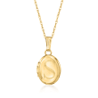 Baby's 14kt Yellow Gold Personalized Oval Locket Necklace