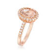 3.30 Carat Light Pink Topaz and .50 ct. t.w. CZ Ring in 14kt Rose Gold Over Sterling
