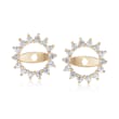 .25 ct. t.w. CZ Starburst Earring Jackets in 14kt Yellow Gold