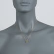 .90 Carat Bezel-Set Peridot Pendant Necklace in 14kt Yellow Gold 18-inch