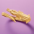 Italian 18kt Yellow Gold Alligator Bangle Bracelet