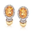 1.60 ct. t.w. Citrine and .33 ct. t.w. White Topaz Earrings in 18kt Gold Over Sterling 