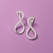 1.00 ct. t.w. Diamond Twist Hoop Earrings in 14kt White Gold