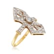 C. 1960 Vintage .75 ct. t.w. Diamond Open Dinner Ring in 18kt Yellow Gold
