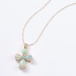 White Opal Cross Pendant Necklace with Diamond Accents in 14kt Yellow Gold