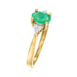 .60 Carat Emerald Ring with Diamond Accents in 14kt Yellow Gold