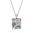 Belle Etoile &quot;Sirena&quot; Black Mother-Of-Pearl and .30 ct. t.w. CZ Pendant in Sterling Silver  