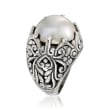 15mm Cultured Mabe Pearl Ring in Sterling Silver