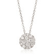 .50 ct. t.w. Diamond Cluster Pendant Necklace in 14kt White Gold