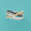 .50 ct. t.w. Black and White Diamond Highway Ring in Sterling Silver and 14kt Yellow Gold