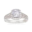 Gabriel Designs .70 ct. t.w. Diamond Engagement Ring Setting in 14kt White Gold