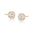 1.60 ct. t.w. Bezel-Set CZ: Three Pairs of Stud Earrings in 14kt Yellow Gold