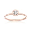 .30 Carat Bezel-Set Diamond Solitaire Ring in 14kt Rose Gold