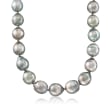 15-16.5mm Black Cultured Tahitian Pearl Necklace with 14kt White Gold