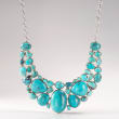 Turquoise Bib Necklace in Sterling Silver