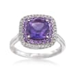 Gregg Ruth 2.20 ct. t.w. Amethyst and .20 ct. t.w. Diamond Ring in 18kt White Gold