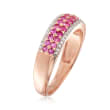 .50 ct. t.w. Pink Sapphire Ring with .12 ct. t.w. Diamonds in 14kt Rose Gold