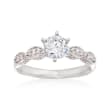 Gabriel Designs .10 ct. t.w. Diamond Engagement Ring Setting in 14kt White Gold