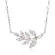 .75 ct. t.w. Diamond Leaf Necklace in 14kt White Gold