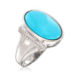 Turquoise Ring and .50 ct. t.w. White Zircon Ring in Sterling Silver