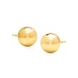 10mm 14kt Yellow Gold Ball Stud Earrings 