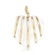 20mm White Agate Striped Heart Pendant in 14kt Yellow Gold