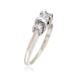C. 1990 Vintage .50 ct. t.w. Princess-Cut Diamond Engagement Ring in 14kt White Gold