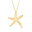 Italian 14kt Yellow Gold Starfish Pendant Necklace