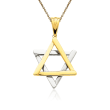 14kt Two-Tone Gold Star of David Pendant Necklace