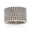 Sterling Silver Wide Zigzag Ring