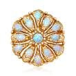 C. 1960 Vintage Opal and .45 ct. t.w. Diamond Pin Pendant in 18kt Yellow Gold