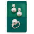 13.5-14mm Cultured Pearl and .28 ct. t.w. Diamond Ring in 14kt White Gold