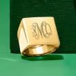 Italian 14kt Yellow Gold Personalized Square-Top Ring