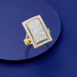 1.50 ct. t.w. Pave Diamond Rectangular Ring in 14kt Yellow Gold