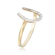 Diamond-Cut and Polished 14kt Two-Tone Gold Horseshoe Ring