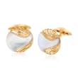 .35 ct. t.w. Diamond and Mother-Of-Pearl Cuff Links in 14kt Yellow Gold