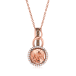Le Vian &quot;Chocolatier&quot; 1.00 ct. t.w. Peach Morganite Pendant Necklace with .17 ct. t.w. Chocolate and Vanilla Diamonds in 14kt Strawberry Gold
