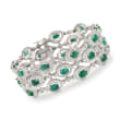12.00 ct. t.w. Emerald Bracelet with Diamond Accents in Sterling Silver