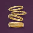 18kt Gold Over Sterling Jewelry Set: Four Stackable Rings