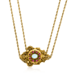 C. 1950 Vintage Opal and 1.45 ct. t.w. Ruby Adjustable Two-Strand Necklace in 14kt Yellow Gold