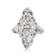 C. 1935 Vintage .37 ct. t.w. Diamond Dinner Ring in Platinum and 18kt Gold