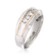 Men's .50 ct. t.w. Diamond Wedding Ring in 14kt Two-Tone Gold