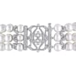 7-8mm Cultured Pearl and .85 ct. t.w. CZ Multi-Row Bracelet with Sterling Silver