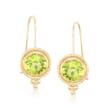 1.70 ct. t.w. Peridot Drop Earrings in 14kt Yellow Gold