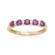 2.60 ct. t.w. Amethyst Five-Stone Ring in 14kt Yellow Gold
