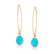 Turquoise Drop Earrings in 14kt Yellow Gold