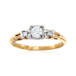 C. 1980 Vintage .25 Carat Diamond Ring in 14kt Yellow Gold
