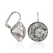 Swarovski Crystal &quot;Bella&quot; Black Crystal Drop Earrings in Silvertone