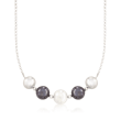 12-14mm Multicolored Cultured Pearl Necklace in Sterling Silver