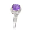 2.05 Carat Amethyst and .10 ct. t.w. Diamond Ring in 14kt White Gold